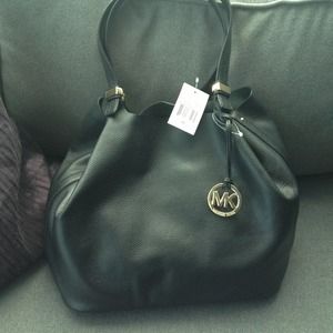 Black Michael Kors Leather Grab Bag