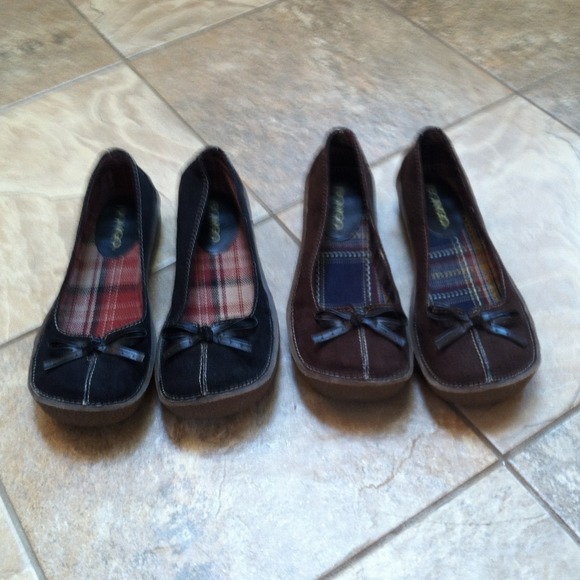 SOLDSOLD!!!Black and brown bongo flats