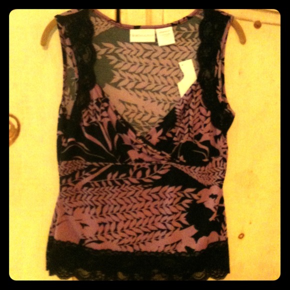 🌷Sexy purple/black with lace tank