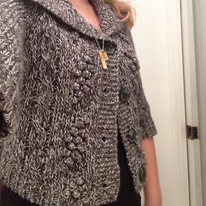 Bundle! Gray sweater& flower print strapless dress