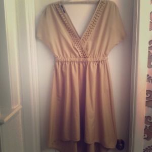 High-low tan dress