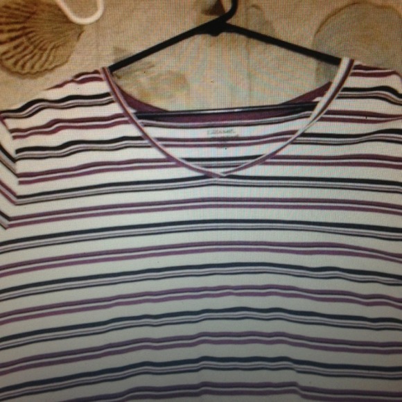 Purple black and white top
