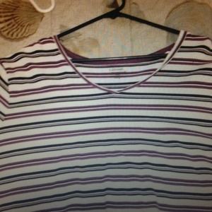 Purple black and white top