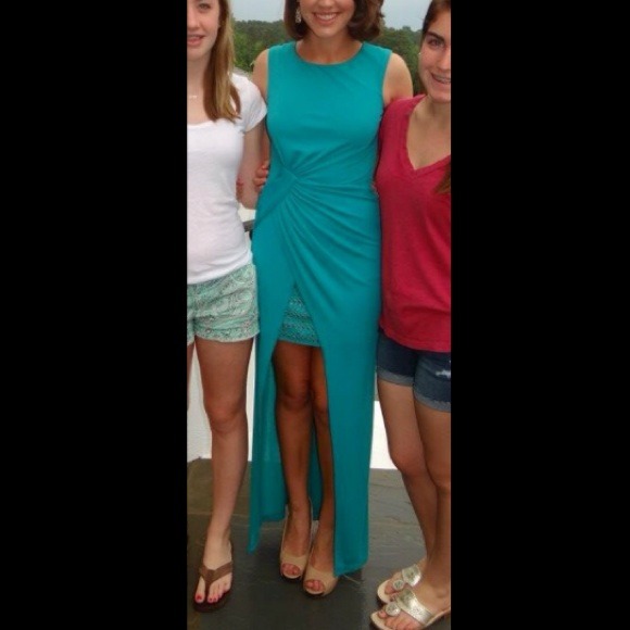 BCBG Teal Low-High Dress