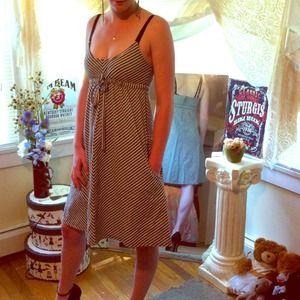 Split Striped Grey Dress