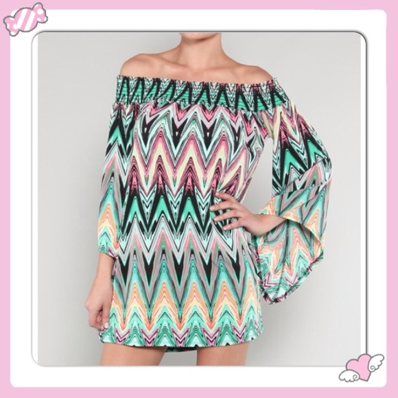 Green zig zag dress