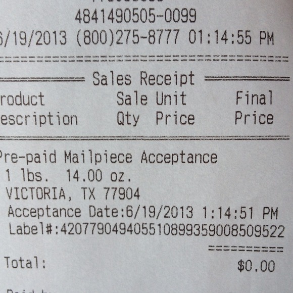 Shipping proof for @hollywood2471!