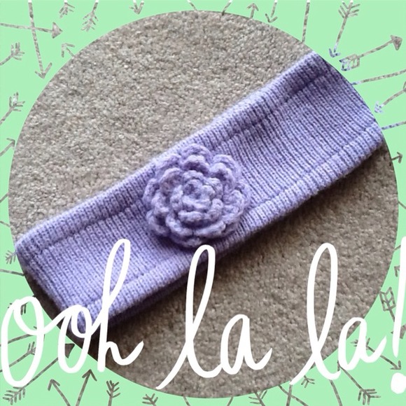 Purple Crochet headband with flower