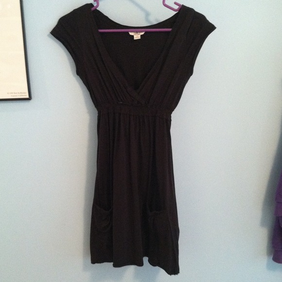 Deep v black dress: beach coverup or casual wear