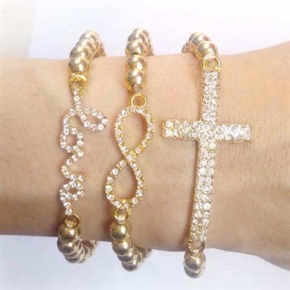 Love, cross, infinity bracelets (arm candy)