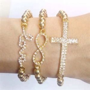 Love, cross, infinity bracelets (arm candy)