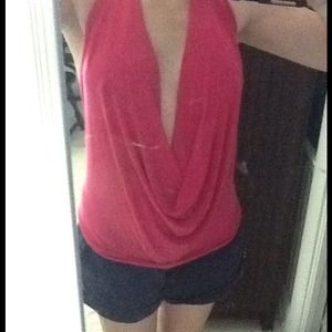 Hot pink low cut top