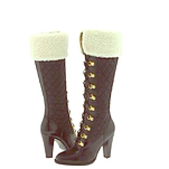 Chocolate Brown MK Boots w/ Detachable Wool