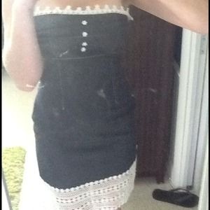 Strapless Jean crochet lace dress