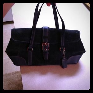 Coach Navy Suede Handbag-REDUCED!!!