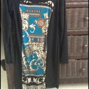 Graphic long sleeved dress