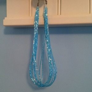 Blue handcrafted bead necklace
