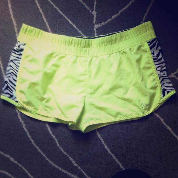 Neon yellow workout shorts