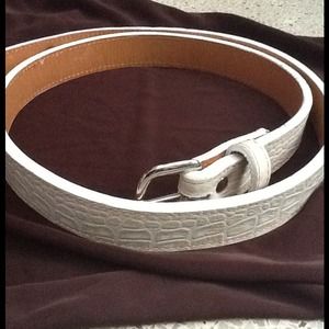 White leather belt