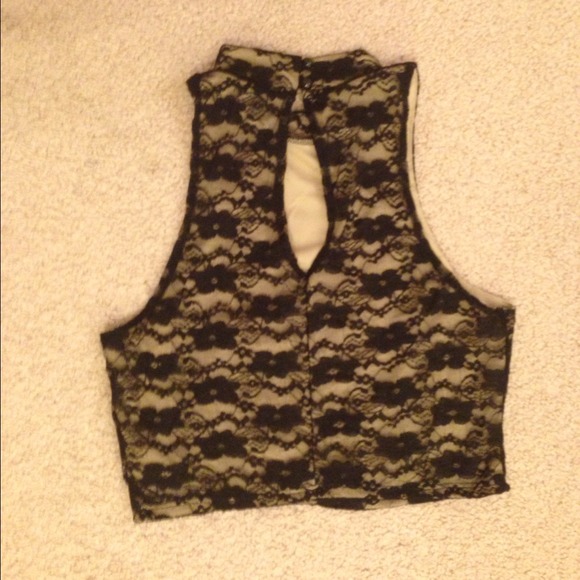 ⛔Sold⛔Bundled⛔Charlotte Russe lace crop top - Picture 3 of 3
