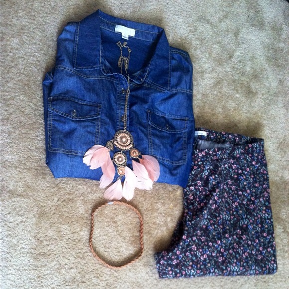 Boho Chic Denim Shirt 🌺