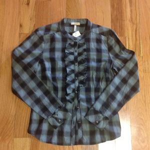 C&C California plaid button western shirt medium