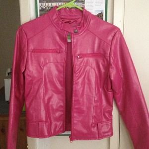 Bright Pink Biker Jacket