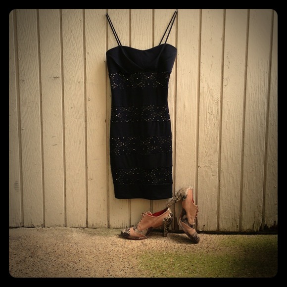 Strapless black dress