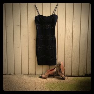 Strapless black dress