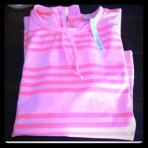 Lululemon pink w/ pink stripes long sleeve