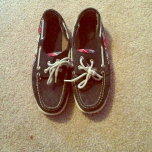 Brand new blue plaid sperrys