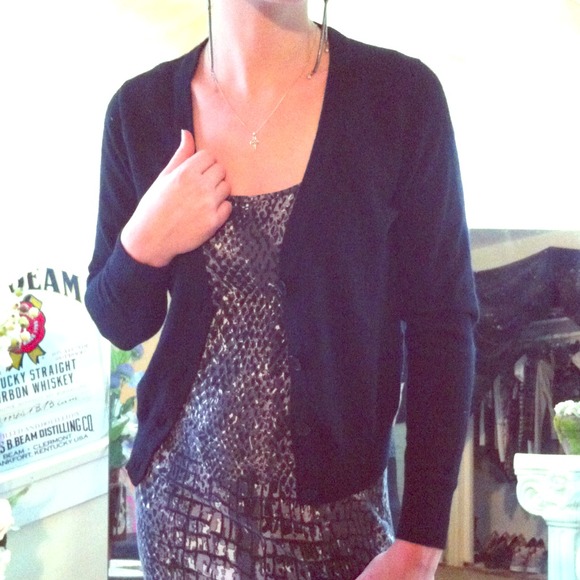 Black Button Up Sweater - Picture 1 of 3