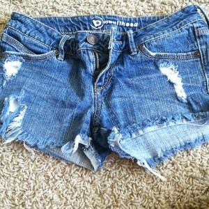 Frayed, ripped shorts