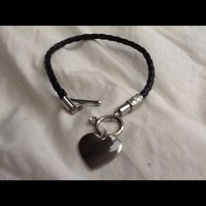 Black silver toggle bracelet