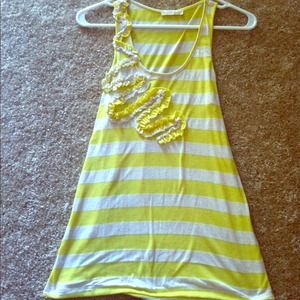 Stripes yellow & white lush tank top