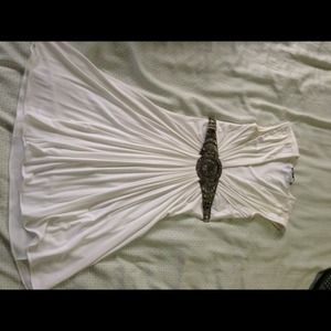 Sky brand white dress size small w/ jeweled band