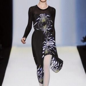 New BCBG RUNWAY black combo strapless dress sz 2