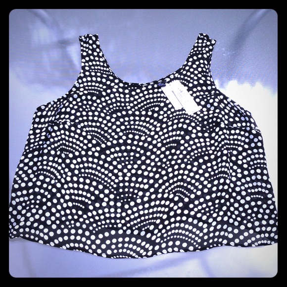 Black and white 100% silk tank top NWT