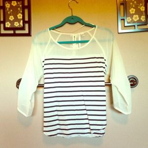 ***Sold*** Lauren Conrad sheer striped blouse