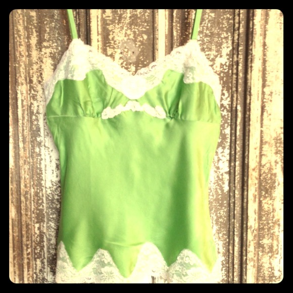 Lime green silk top SOLD!!