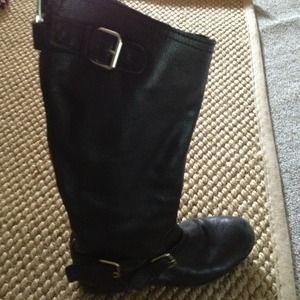 Tall leather riding boots