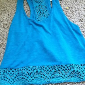 Super cute tank too with lace back