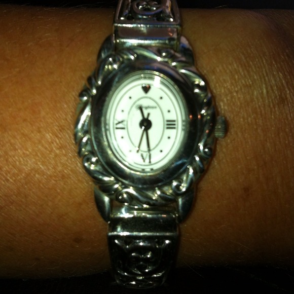 Brighton silver and brown leather watch