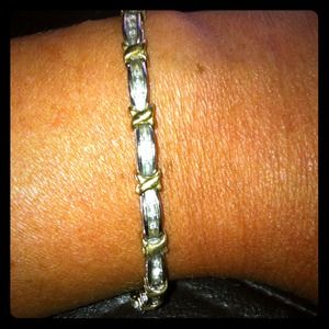 Real diamond and gold tennis bracelet
