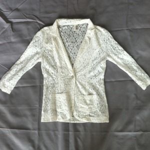 White lace blazer