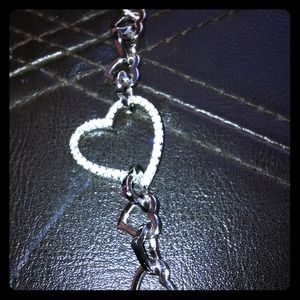 Rhinestone heart bracelet
