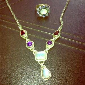 Nicky butler choker & ring sterling w/semi preciou