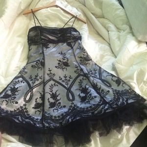 Black and silver Morgan & Co. strapped short dress