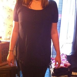 Black Knit Button Top