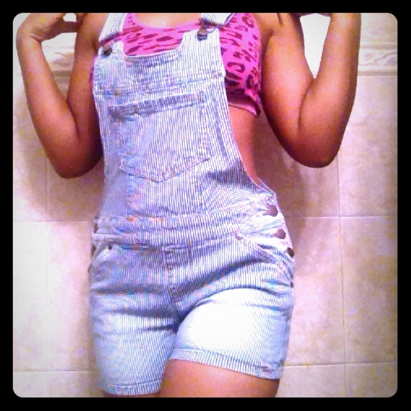 Forever 21 plaid overalls